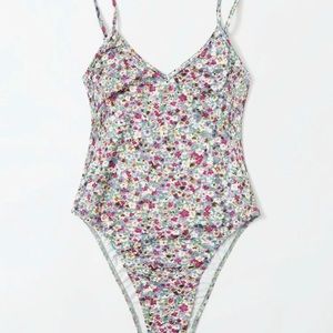 Ditsy Floral High Cut Slip Bodysuit